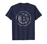 Mens Vintage Bitcoin Logo T-Shirt 2XL Navy