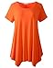 LARACE Womens Swing Tunic Tops Loose Fit Comfy Flattering T Shirt(Orange 2X)