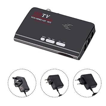 FidgetGear DVB-T/DVB-T2 TV Tuner Receiver DVB T/T2 TV Box VGA AV CVBS 1080P HDMI Digital HD Satellite Receiver with Remote Control UK Plug