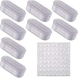 Blulu 8 Pieces Toilet Seat Bumpers Toilet Bumper Kit and 64 Pieces Toilet Lid Bumpers Clear Rubber Bumpers Pads Self Adhesive Toilet Bumpers
