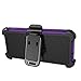Dailylux Shockproof Case for Samsung Galaxy Note 8, Rugged Heavy Duty Hybrid Holster Rotating Swivel Protective Bumper Kickstand Cover with Belt Clip, Purple + Black