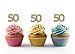 50th Birthday Gold Glitter Cupcake toppers (20 count)