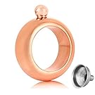 Bracelet Flask Stainless Steel Wine Bangle with Funnel for Women Party Supplies (Rose Gold)