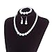 Femtindo Faux Pearl Necklace Earring and Bracelet Black Costume Jewelry Set for Women