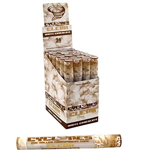 Cyclone Pre-Rolled Clear Cones (Choose from 8 Flavors) (White Chocolate, 24)