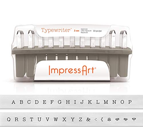 ImpressArt Typewriter Uppercase Letter Metal Stamps Set