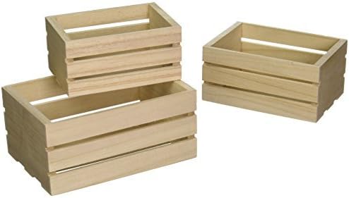 Multicraft Imports Small Wood Craft Crate Caddy Set (3/Pack) (2 Sets)