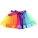 Jastore Girls Layered Rainbow Tutu Skirt Dance Dress Ruffle Tiered Clubwear