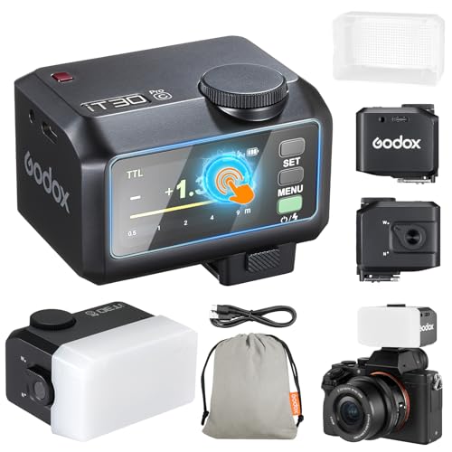 Godox iT30Pro-C iT30Pro C Mini KameraBlitz mit Weißem Diffusor Speedlite Camera Flash 560 Blitze bei Voller Wireless Master & Receiver Leistung 2.4G T