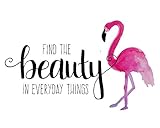 Beauty Quote 8x10 Inch Wall Decor Flamingo Wall Art Inspirational Quote Watercolor Painting Print