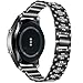 Compatible with Samsung Galaxy Watch Active/Active 2 Band/Galaxy Watch 42mm/ Gear Sport/Gear S2 Classic/Garmin Vivoactive 3, 20mm Stainless Steel Replacement Bracelet Strap Diamond Black