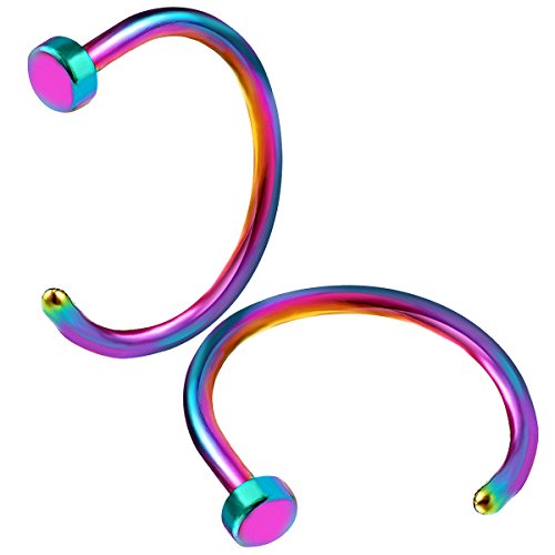 2pcs rainbow anodized steel 20 gauge 0.8mm 5/16 8mm fak…