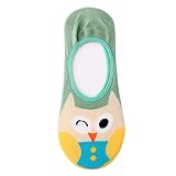 1 Pair Women Cotton Boat Socks Owl Animal Character Print Socks
