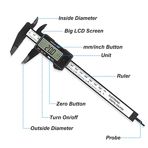 image for Digital Caliper, Anytrp 0-6 inches Vernier Caliper with Large LCD Scre