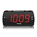 DreamSky Digital Alarm Clock Radio with USB Charging Port and FM Radios, Earphone Jack, Large 1.8