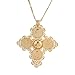 Newest Ethiopia Big Cross Pendant for Men Women 18k Real Gold Plated Necklace Fashion African Jewelry