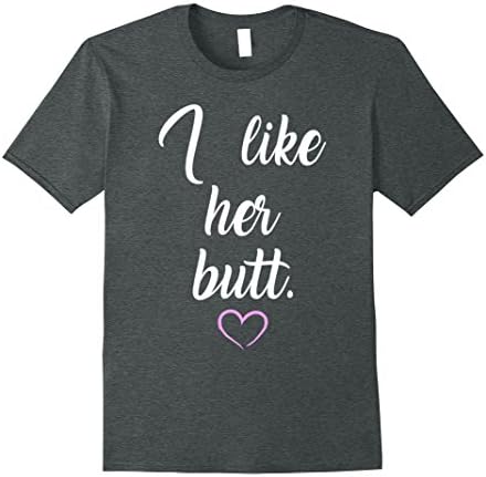 Mens  I Like Her Butt T-Shirt I Like His Beard - Couple 2XL Dark Heather