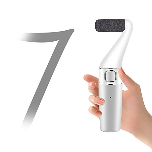 Electronic Pedicure Foot Files Electric Callus Remover Rechargeable Heel Corn Removal Foot Care Tool To Remove Dry, Hard Skin With 3 Extra Roller Heads by Denicerï¼ˆSilverï¼‰