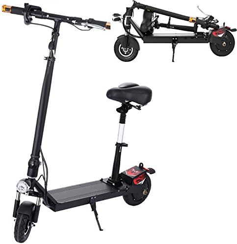 Benlet Electric Scooter Bike/with Seat, Foldable Aluminum Alloy Recreational Mini E Scooter Bicycle for Adults, 250lbs Capacity (Black)