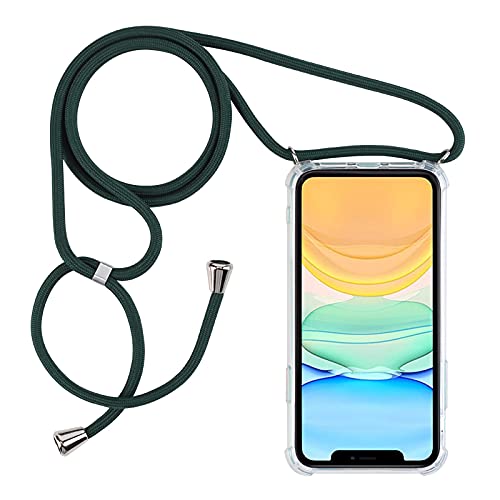PuYu Zhe Compatible With iPhone 14 Pro Max Case,Clear Transparent TPU Silicone Shell,Crossbody Slim Stylish Shockproof Cover,Adjustable Neck Cord Lanyard-Gray