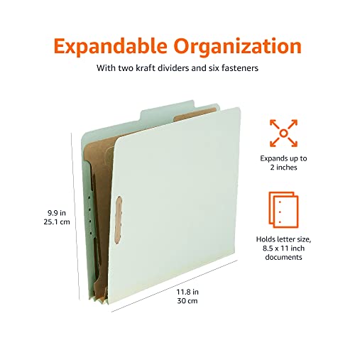 Amazon Basics 10Pack Letter Size Pressboard Classification File
