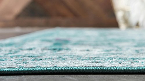 Unique Loom Sofia Collection Turquoise 2 x 13 Runner Area Rug (2' x 13')
