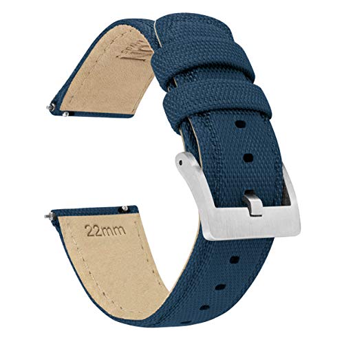 22mm Navy Blue BARTON Sailcloth Quick Release Premium Nylon Weave