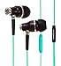 Symphonized NRG Premium Genuine Wood In-ear Noise-isolating Earbuds Headphones, Earphones with Microphone and Nylon Cable (Turquoise Blue).