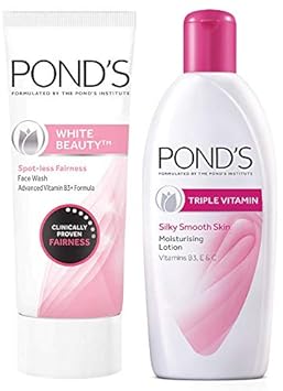 Pond's White Beauty Spot Less Fairness Face Wash, 200 g & Pond's Triple Vitamin Moisturising Body Lotion, 300ml