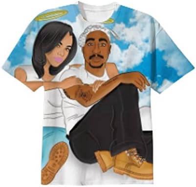 Print All Over Me 2Pac &amp; Aaliyah In Heaven T Shirt