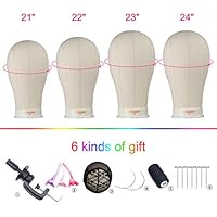 24inch Canvas Block Wig Head Mannequin Head for Wig Making Display Styling Dry Manikin Head Set With Stand Mount Hole