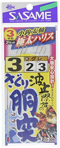 ささめ針(SASAME) D-309 波止際族のさぐり胴突(極太ハリス)3号 D-309