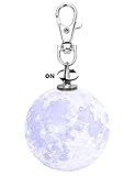 Meihejia Moon Light Keychain Pendant Night Light Keychain for Men, Women, Kids, Girls, Boys (White)