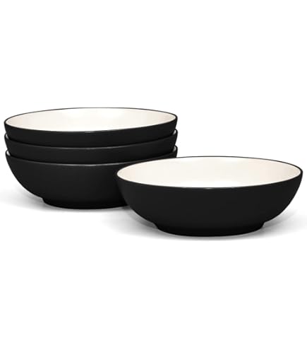 Unique, Meilun Meihuan Colorwave Graphite Black Stoneware Coupe Salad Plate 8 1 4 In Set Of 4 By Noritake
