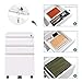 DEVAISE 3 Drawer Mobile File Cabinet with Lock, Metal Filing Cabinet Legal/Letter Size, Fully Assembled Except Wheels, White