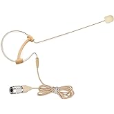 Haoin Single Ear Headset Microphone Earset Headworn Mic Compatible with Audio-Technica Wireless System Bodypack Transmitter with 1.2m Cable Windscreen Hirose 4 Pin Plug