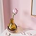 CASAMOTION Home Decor Accent Vase Hand Blown Art Solid Color Glass Bud Vase, Amber