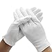Amariver White Cotton Gloves, 6 Pairs 9.4'' Extra Large Size 12 Pcs Gloves