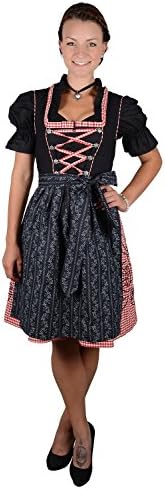 Edelnice Trachtenmoden Authentic Bavarian Dirndl Dress Miri 3-Pieces with Blouse and Apron