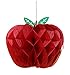 HEARTFEEL Pack of 5 Honeycomb Apple Tissue Honeycomb Hanging Apples Decorations Back to School Theme Fruit Decoration Garden Room Decoration Party Favors (Apple)