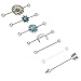 Milacolato 7PCS Industrial Barbell Earring Cartilage Piercing 14G Surgical Steel Turquoise Industrial Piercing Jewelry
