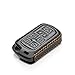 Vitodeco Genuine Leather Smart Key Keyless Remote Entry Fob Case Cover with Key Chain Compatible with Toyota Sienna 2011-2020 (6 Buttons, Black)