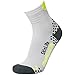 Pure Athlete Running Socks – Anti-Blister Quarter Length Sport Socks – Dot Padding Technology (White/Grey, Large)