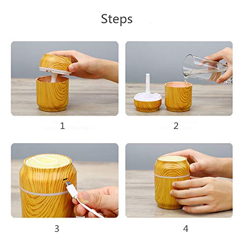 Alimao USB LED Ultrasonic Air Cans Humidifier Essential Aroma Oil Diffuser Atomi Khaki