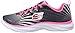 Skechers girls Pepsters- Bright Time - Sneaker, Black/White/Pink, 4 Big Kid US