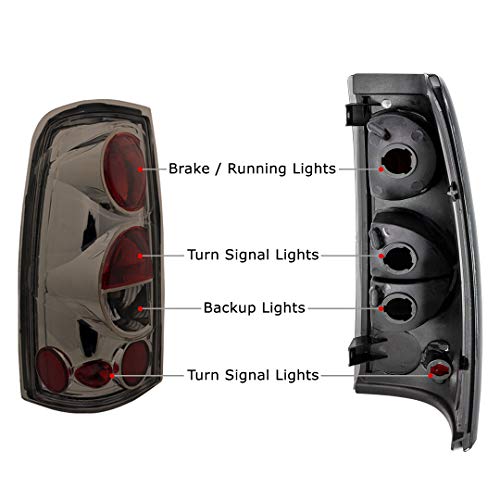 ZMAUTOPARTS Tail Brake Lights Rear Lamps Smoke For 1999-2006 Chevy Silverado / 1999-2003 GMC Sierra Pickup