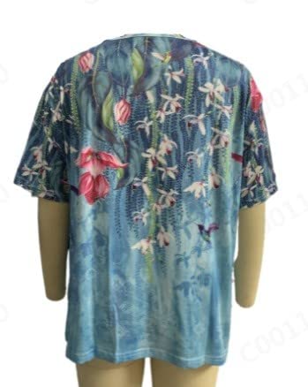 Plus Size Tops for Women Summer Short Sleeve Tops V Neck Casual Workout T Shirts Loose Floral Tunic Basic Tees Henley Tops
