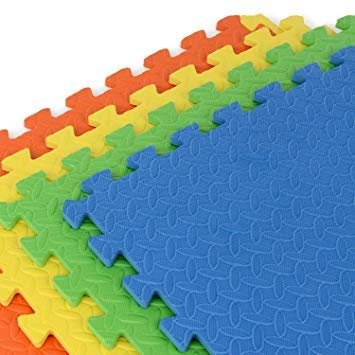 Intra Kids Baby Eva Foam Mats, Green/Yellow/Blue/Orange (Multicolor) (24 inches x 24 inches x 10 mm)