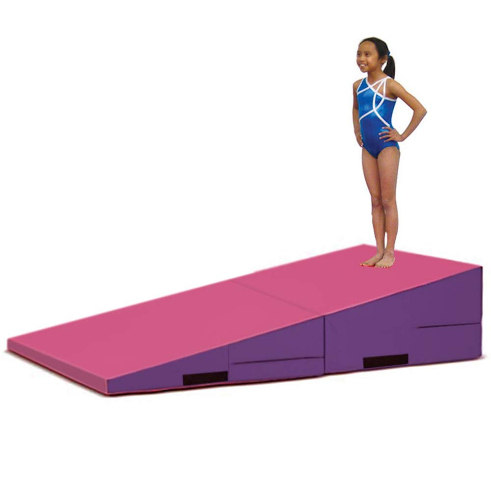 Greatgymats Large Folding Gymnastics Incline Mat Cheese Wedge Training Tumbling Ramp Skill Shape Mats For Kids 60 X30 X15 Pink Purple Buy Online In Oman At Oman Desertcart Com Productid