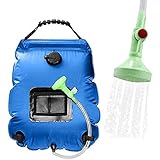 WEIYII Solar Shower Bag Portable Shower for Camping Heating Camping Shower Bag 5 Gallons/20L Hot Water 45°C Switchable Shower